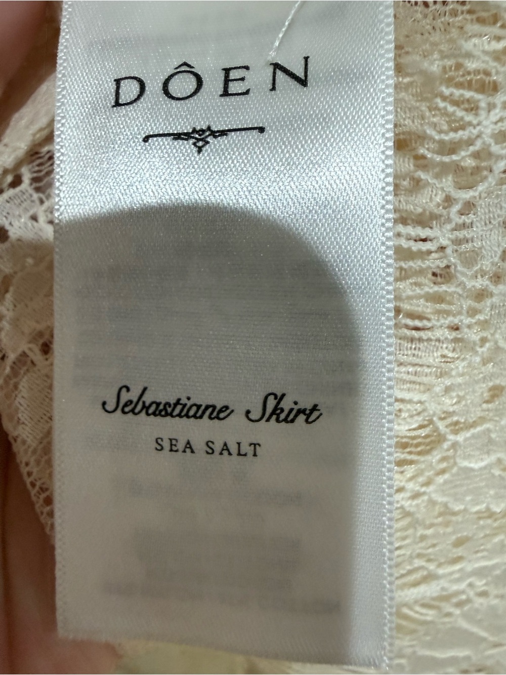 Doen Sebastiane Skirt in Sea Salt Lace nWOT - Picture 6 of 7